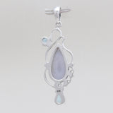 Natural Blue Lace Agate Silver Pendants