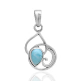 Natural Larimar Silver Pendant