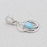 Natural Larimar Silver Pendant