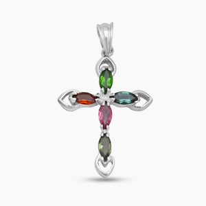 925 Sterling Silver Tourmaline Cross Pendants