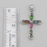 925 Sterling Silver Tourmaline Cross Pendants