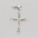 925 Sterling Silver Tourmaline Cross Pendants