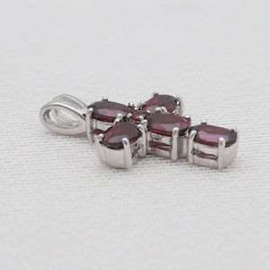 925 Sterling Silver Garnet Cross Pendants