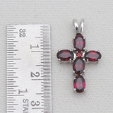 925 Sterling Silver Garnet Cross Pendants