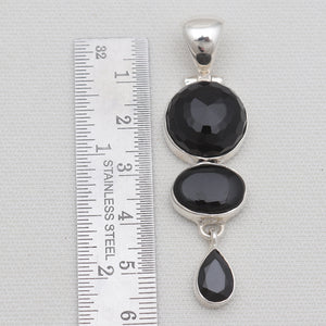 Black Onyx Silver Pendants
