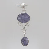 925 Sterling Silver Rough Tanzanite Pendants