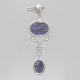 925 Sterling Silver Rough Tanzanite Pendants