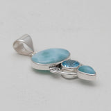Larimar & Blue Topaz Silver Pendants