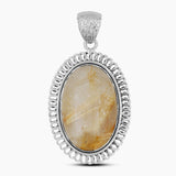 Golden Rutilated Quartz Silver Pendants