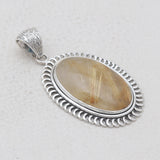 Golden Rutilated Quartz Silver Pendants