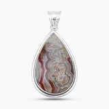 Crazy Lace Agate Silver Pendants