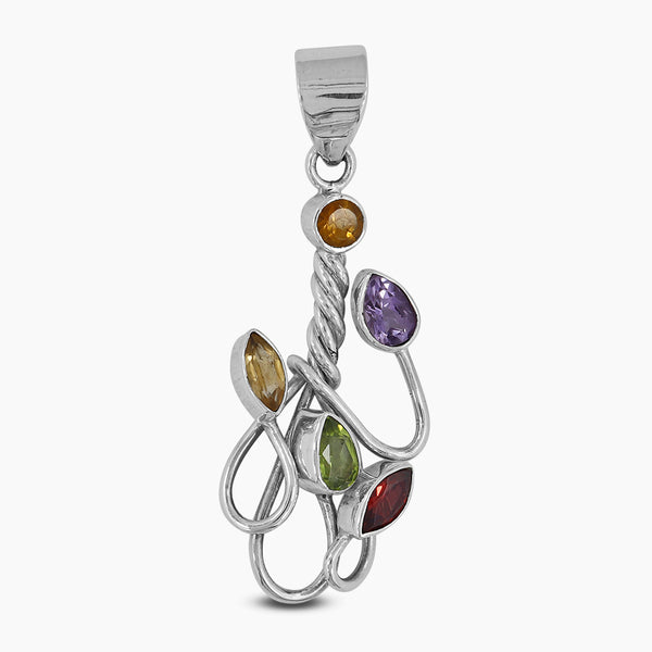 925 Sterling Silver Multi Stone Pendants