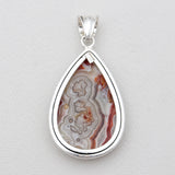 Crazy Lace Agate Silver Pendants