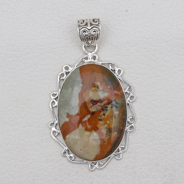 925 Sterling Silver Rhyolite Jasper Pendants