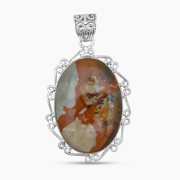 925 Sterling Silver Rhyolite Jasper Pendants