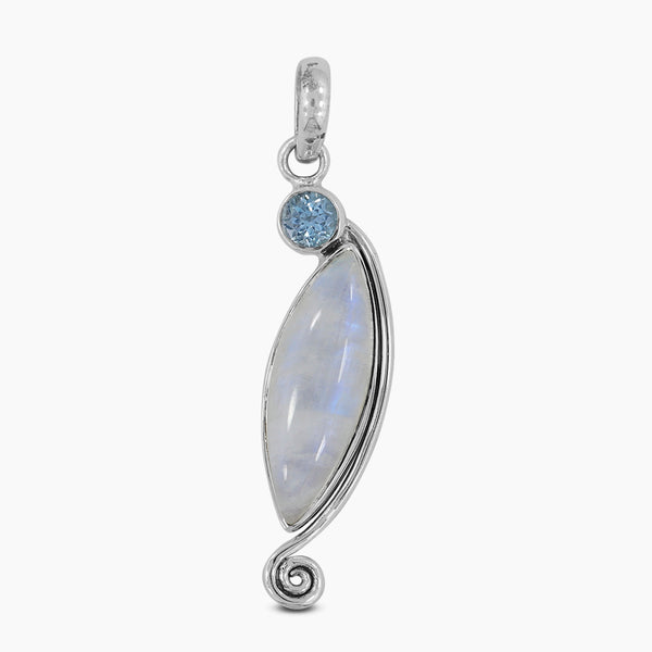 Rainbow Moonstone Silver Pendants
