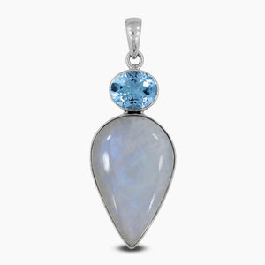 Rainbow Moonstone Silver Pendants