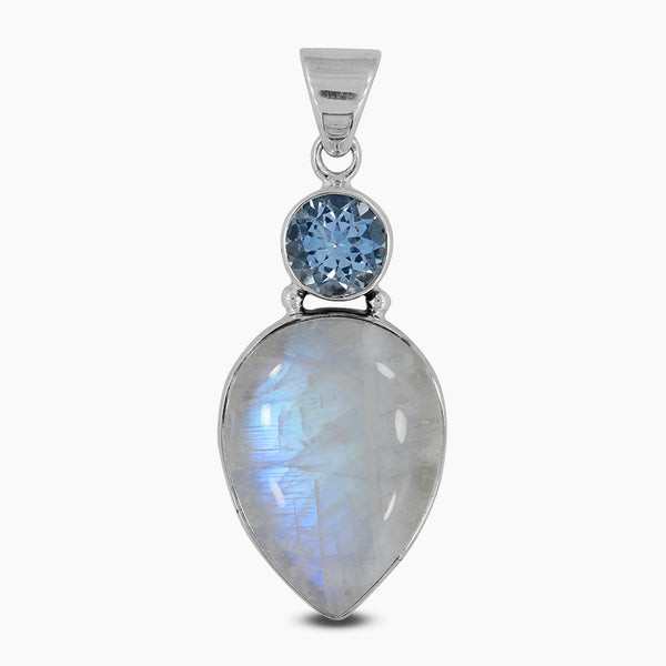 Rainbow Moonstone Silver Pendants