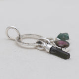 Watermelon Tourmaline & Apatite Silver Pendants