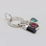 Watermelon Tourmaline & Apatite Silver Pendants