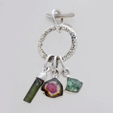 Watermelon Tourmaline & Apatite Silver Pendants