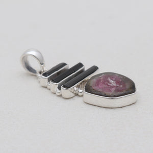 Watermelon Tourmaline Silver Pendants