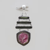 Watermelon Tourmaline Silver Pendants