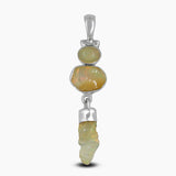 Raw Ethiopian Opal Silver Pendants