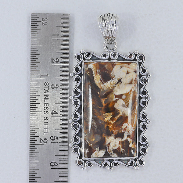 Peanut Wood Jasper Silver Pendants