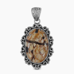 Peanut Wood Jasper Sterling Silver Pendants