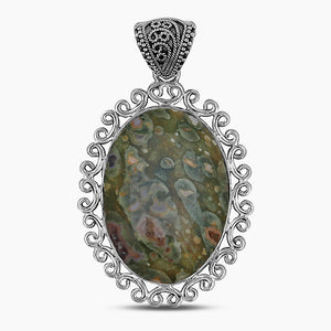 Rainforest Jasper Silver Pendants