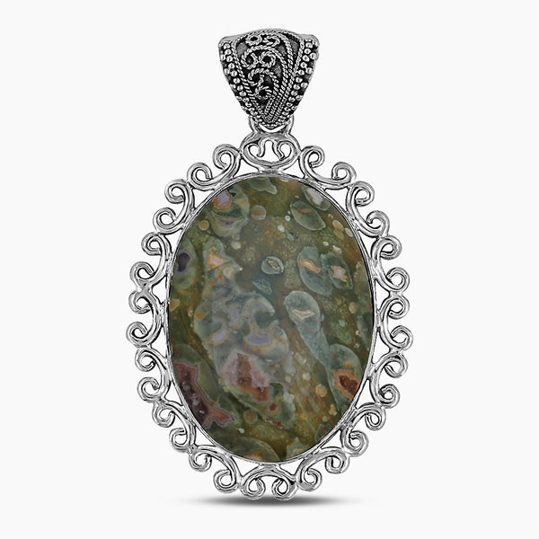 Rainforest Jasper Silver Pendants