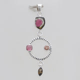 925 Silver Watermelon Tourmaline Pendants