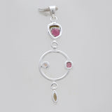 925 Silver Watermelon Tourmaline Pendants