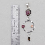 925 Silver Watermelon Tourmaline Pendants