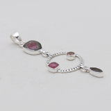 925 Silver Watermelon Tourmaline Pendants