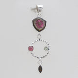 925 Silver Watermelon Tourmaline Pendants