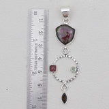 925 Silver Watermelon Tourmaline Pendants