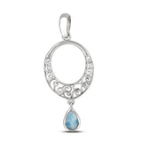 925 Sterling Silver Larimar Pendant