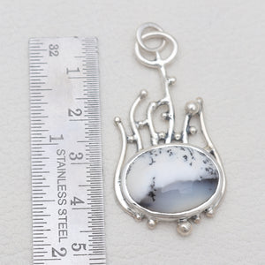 925 Sterling Silver Dendritic Opal Pendants