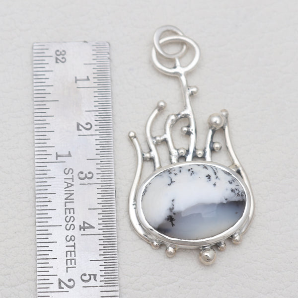 925 Sterling Silver Dendritic Opal Pendants