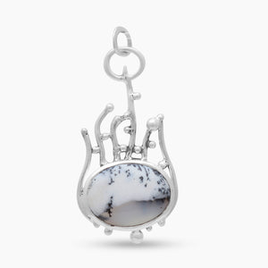 925 Sterling Silver Dendritic Opal Pendants