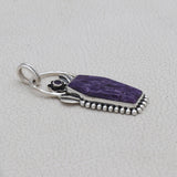 Natural Charoite 925 Silver Pendant