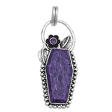 Natural Charoite 925 Silver Pendant