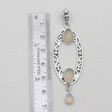 Ethiopian Opal Silver Designer Drop Pendants