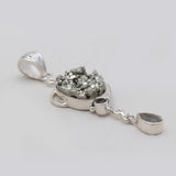 Pyrite Druzy With Multistone Drop Pendants