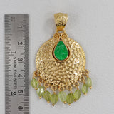 Beautiful Uvarovite Pendant Gold Plated Over 925 Sterling Silver