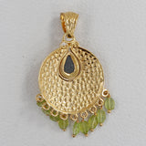 Beautiful Uvarovite Pendant Gold Plated Over 925 Sterling Silver