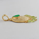 Beautiful Uvarovite Pendant Gold Plated Over 925 Sterling Silver