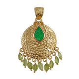 Beautiful Uvarovite Pendant Gold Plated Over 925 Sterling Silver